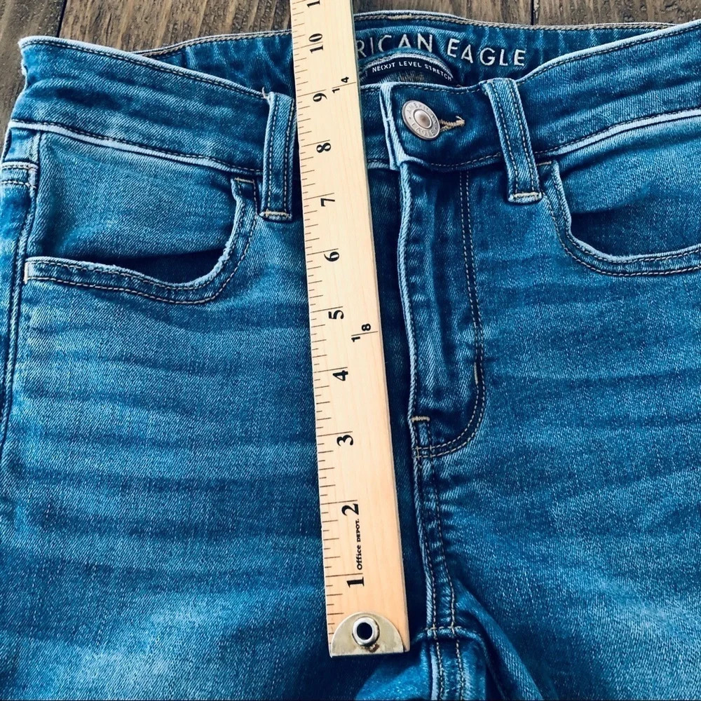 AE Next Level‎ Hi Rise Jeggings Jean Medium Wash 2S - Picture 7 of 8